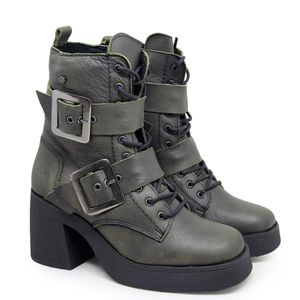 Bota Stuttgart Couro Militar Velluto Preto - STU016
