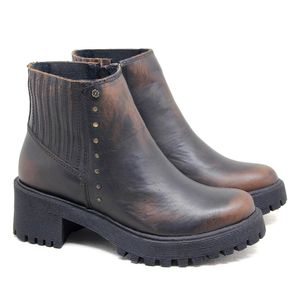 Bota Munique Couro Tan Imperial Preto - MUN030V