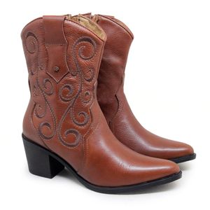 Bota New Western Couro Mogno - NWE014