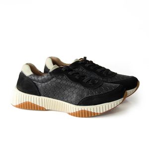 KIT Tenis Sky Preto Tressê Preto Off White - SKY003L