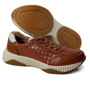 Tenis Sky Tan Tressê Tan Gelo - SKY003L