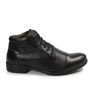 Coturno Masculino Gua9327l de Amarrar em Couro Preto Burned