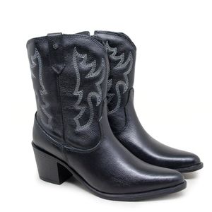 Bota New Western Couro Preto - NWE007