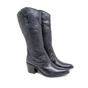 Bota New Western Couro Preto - NWE009