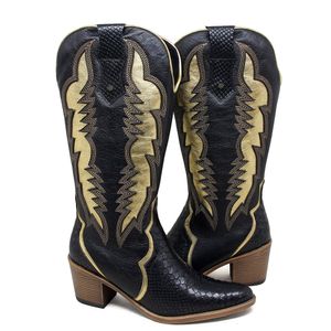 Bota Nashiville Couro Anac Preto Dourado Preto - NAS001