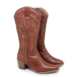 Bota Nashiville Couro Mogno Terracota - NAS002