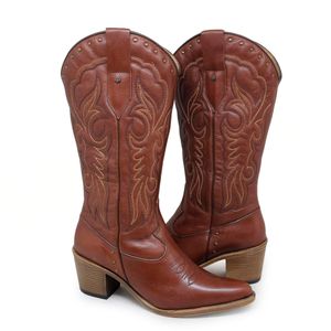 Bota Nashiville Couro Mogno Terracota - NAS002