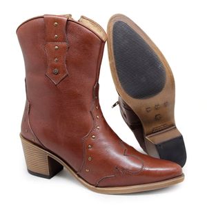 Bota Nashiville Couro Mogno - NAS003