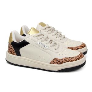 Tenis Livia Tecido Animal Print Bege - LIV002