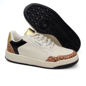 Tenis Livia Tecido Animal Print Bege - LIV002