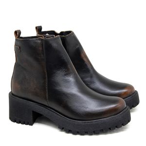 Bota Munique Couro Tan Imperial Preto - MUN004