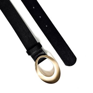 Cinto Fivela Oval Preto Dourado - CTF617