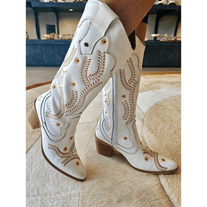 Bota Fem Texana Couro White - TEX003