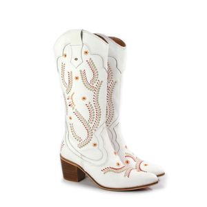 Bota Fem Texana Couro White - TEX003
