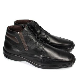 Bota Medelin Couro Preto Café - MED005L