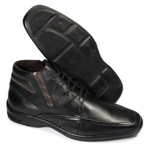 Bota Medelin Couro Preto Café - MED005L