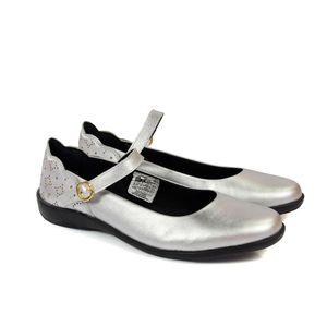 Sapatilha Angel Couro Prata - ANG1021