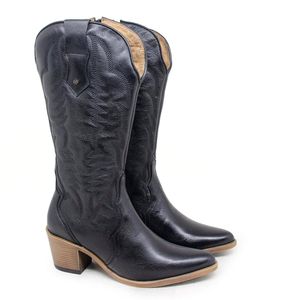 Bota Nashville Couro Preto - NAS004