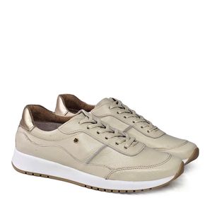 Tenis Tie Couro Cristal Dourado - TIE23