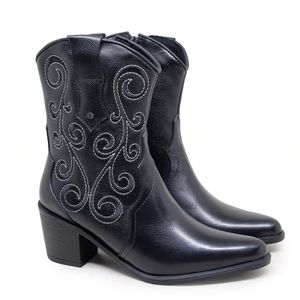 Bota New Western Couro Preto - NWE014