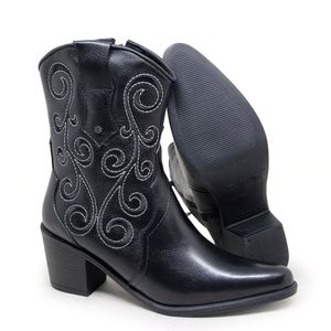 Bota New Western Couro Preto - NWE014