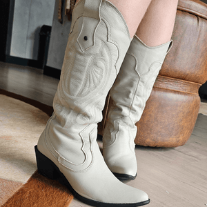 Bota Western Couro Off White - WES008
