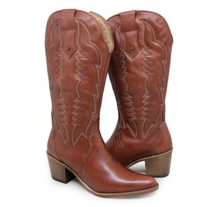 Bota Nashville Couro Mogno - NAS004