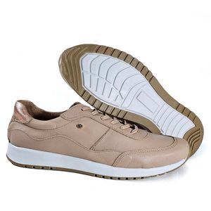 Tenis Tie Couro Pessego Cobre - TIE23