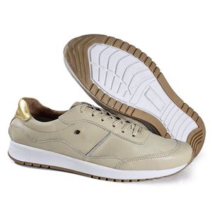 Tenis Tie Couro Cristal Dourado - TIE23