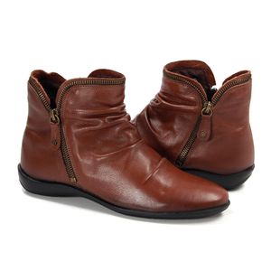 Bota Angel Couro Comfort Mogno - ANG811