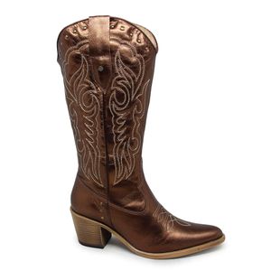 Bota Nashville Couro Metal Bronze Terracota - NAS002V
