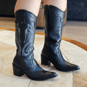 Bota New Western Couro Preto - NWE001