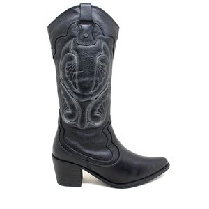 Bota New Western Couro Preto - NWE001