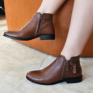 Bota Luna Couro Mogno - LUN002
