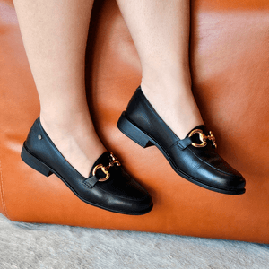 Mocassim Luna Couro Preto - LUN1007