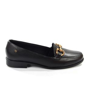 Mocassim Luna Couro Preto - LUN1007