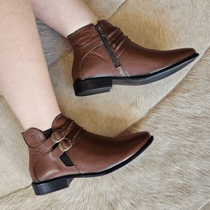 Bota Luna Couro Mogno - LUN681
