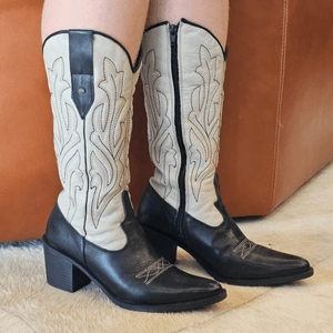 Bota New Western Couro Preto cristal - NWE013