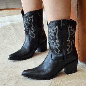 Bota New Western Couro Preto - NWE007
