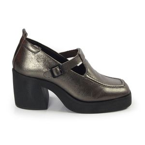 Sapato Fem Sttutgart Couro Metalizado Onix - Stu001