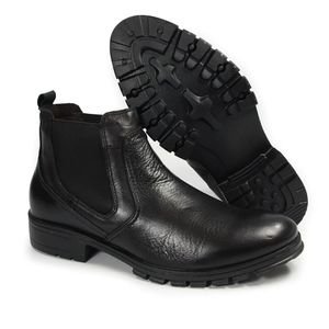 Coturno Rocker Couro Preto - ROC1352L