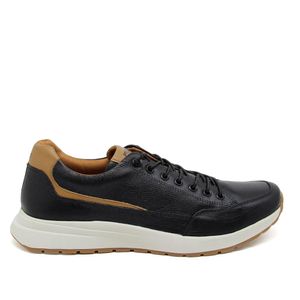 Sapatenis Kingston Couro Vita Preto Bari Tostado - KIN008