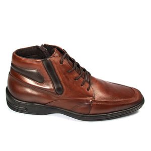 Bota Medelin Couro Pinhão Café - MED005L