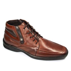 Bota Medelin Couro Pinhão Café - MED005L