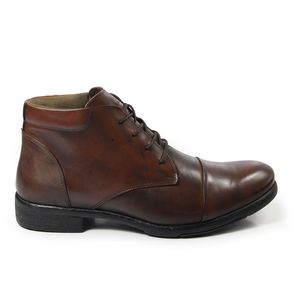 Coturno Guadalupe De Couro Pinhão Preto - GUA9328L