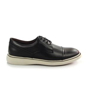 Sapato Masculino Rotterdam - Couro Preto Burned - ROT001