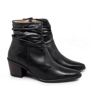 Bota Loren Couro Preto Lustro - LOR009