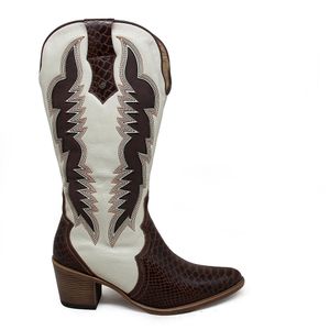 Bota Nashville Couro Anaconda Cafe Terracota cristal - NAS001