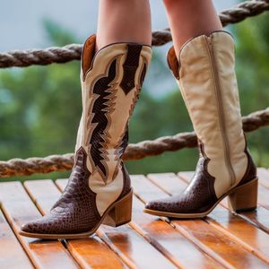 Bota Nashville Couro Anaconda Cafe Terracota cristal - NAS001