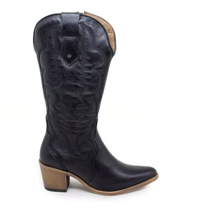 Bota Nashville Couro Preto - NAS004